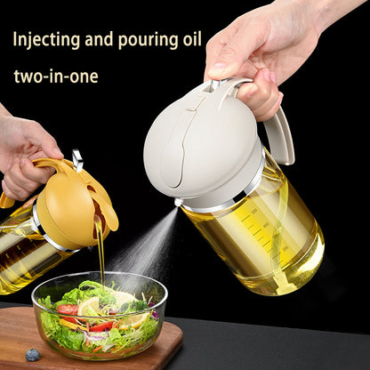 2-in-1 Glass Oil Spray Bottle for Cooking | Fine Mist Olive Oil Sprayer