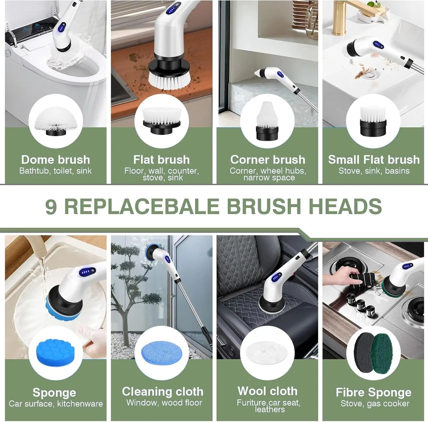 Electric Spin Scrubber | Cordless Power Cleaning Brush
