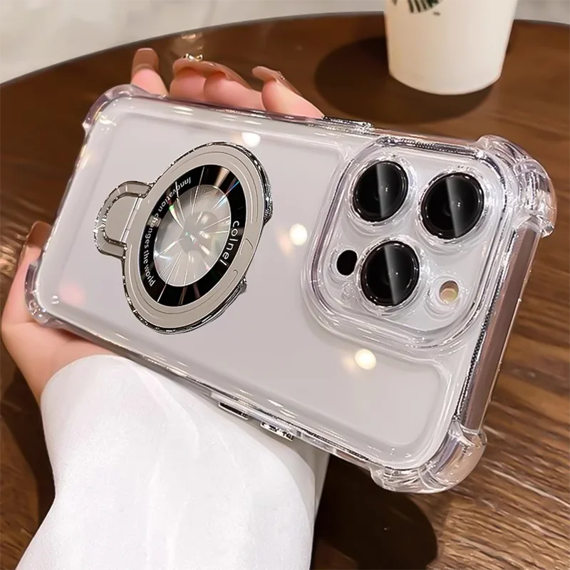 MagSafe Charging Case for iPhone 17 Pro Max to 12/16 Pro — Transparent Plating Ring