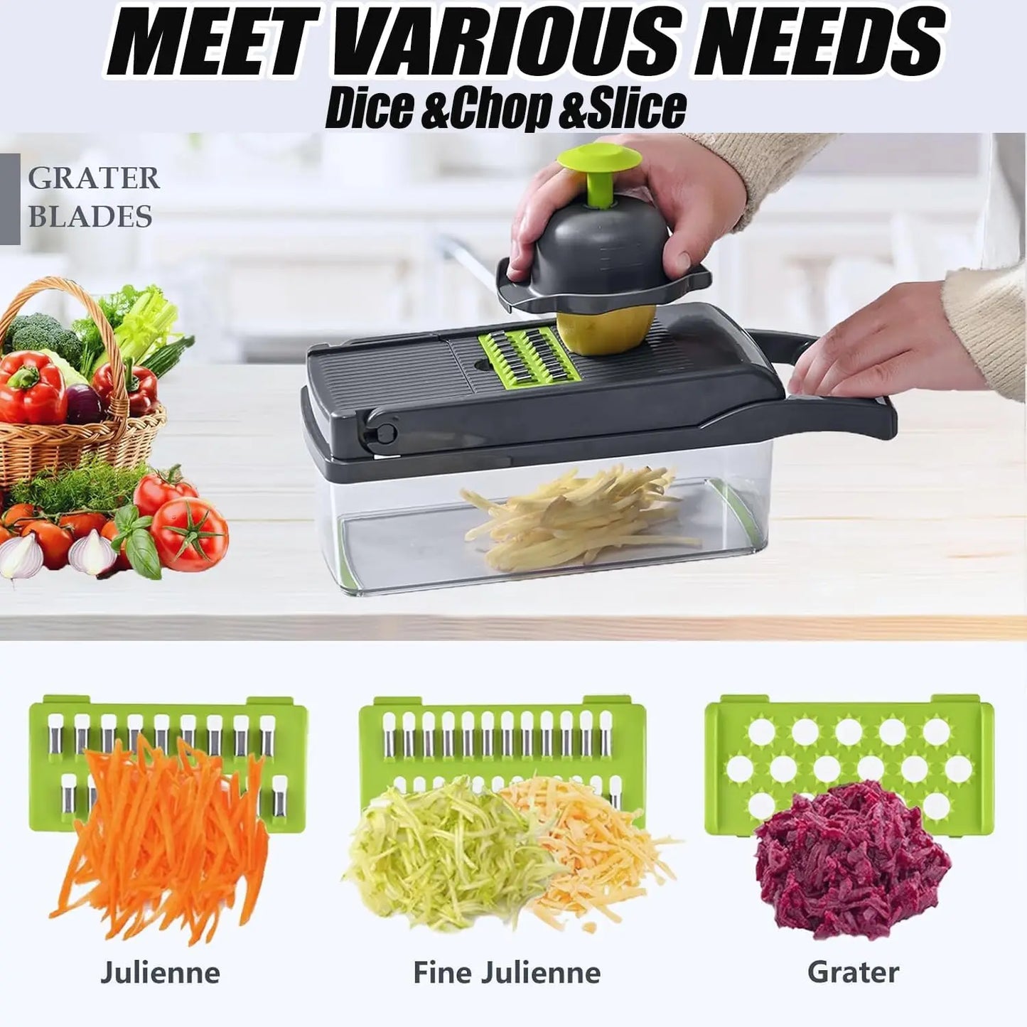 16-in-1 Vegetable Chopper – Slice, Dice & Grate with Ease