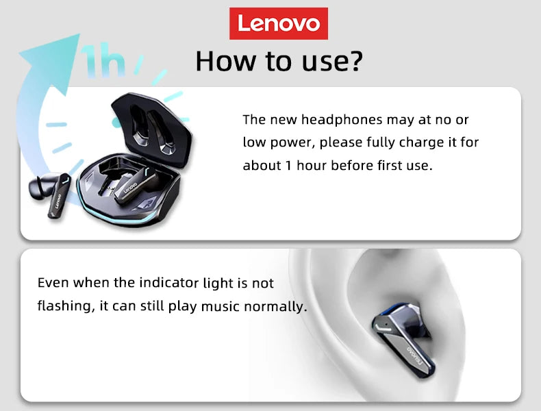 Lenovo GM2 Pro TWS Earbuds — Gaming/Music, Low Latency, Dual Mode