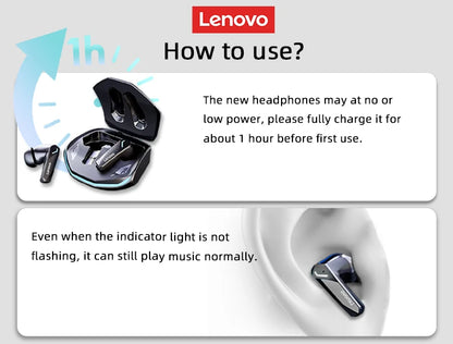 Lenovo GM2 Pro TWS Earbuds — Gaming/Music, Low Latency, Dual Mode