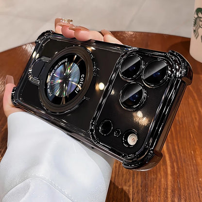 MagSafe Charging Case for iPhone 17 Pro Max to 12/16 Pro — Transparent Plating Ring